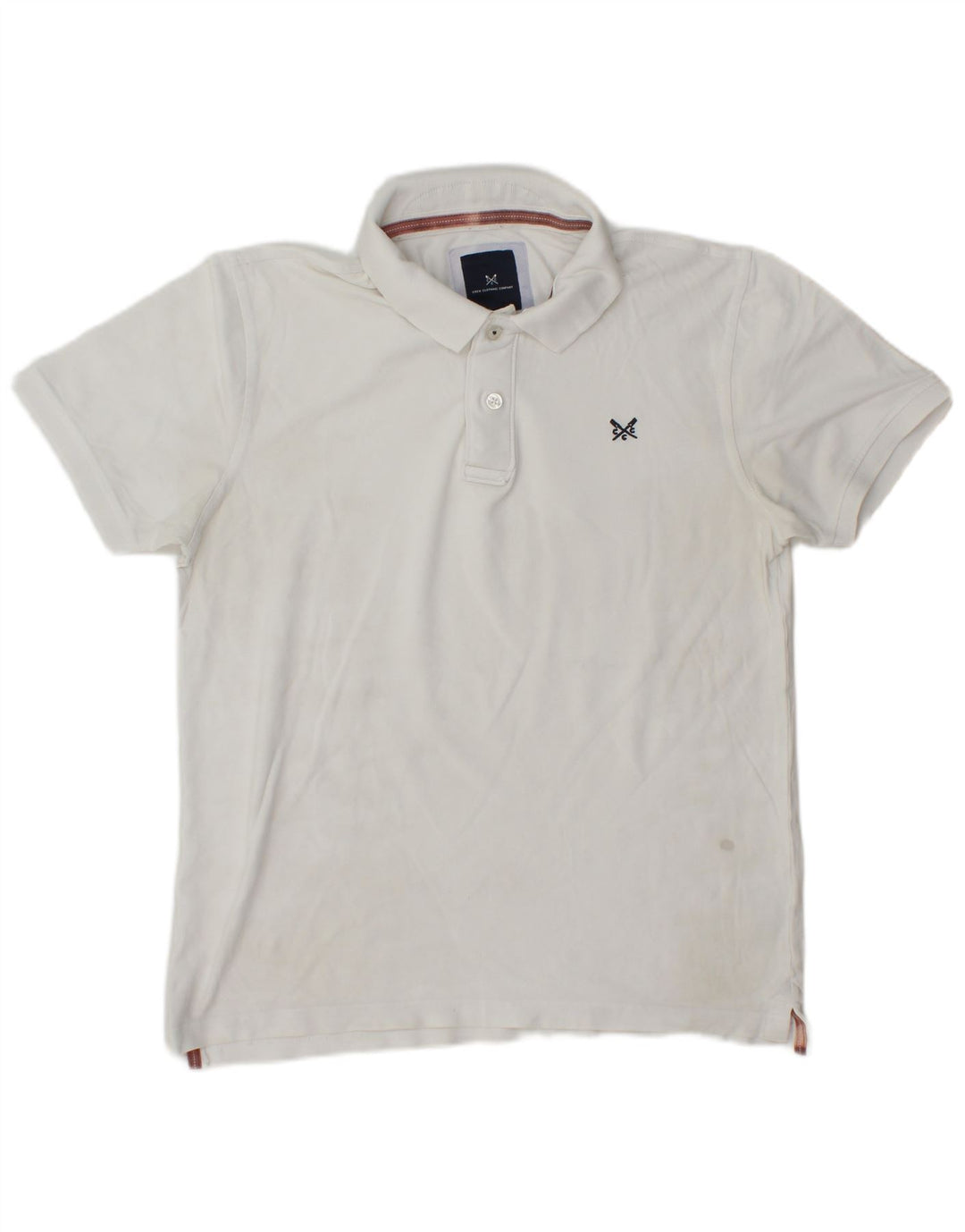 Crew Clothing Polo Homme Coton Blanc Moyen