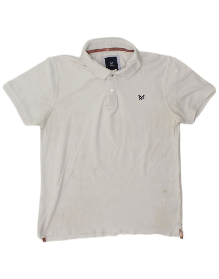 Crew Clothing Polo Homme Coton Blanc Moyen