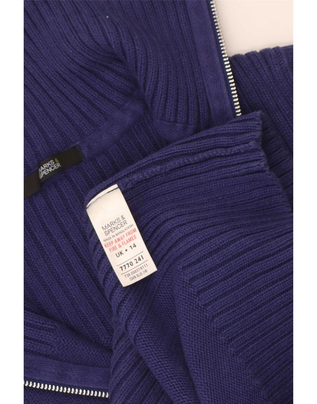 Marks & Spencer Cardigan pour femme en coton bleu moyen UK 14