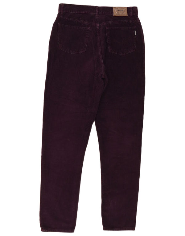 Mash Pantalon fuselé taille haute en velours côtelé pour femme IT 46 Large W28 L29 Violet