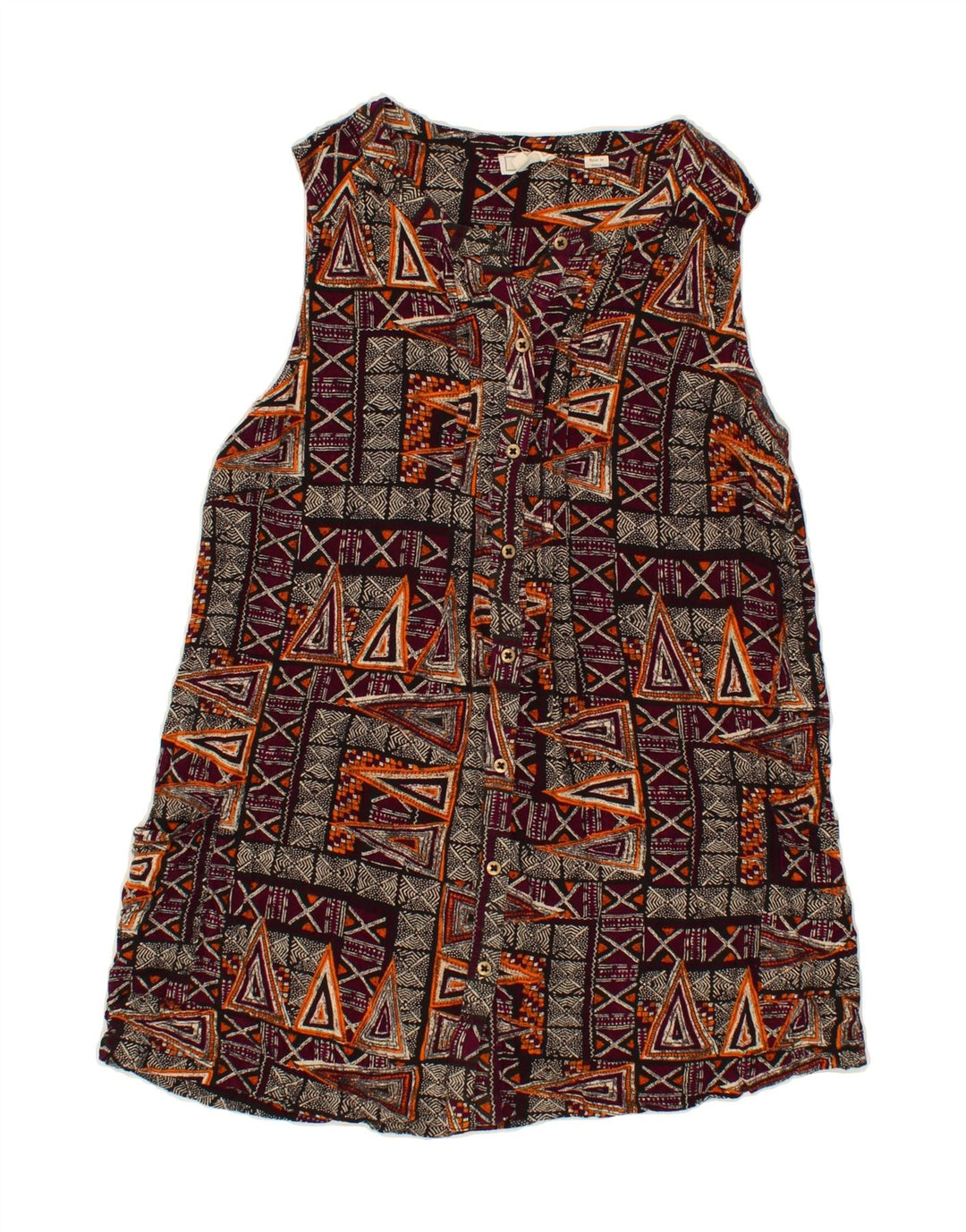 FAT FACE Womens Sleeveless Shirt Blouse UK 10 Small  Maroon Vintage Fat Face and Second-Hand Fat Face from Messina Hembry 