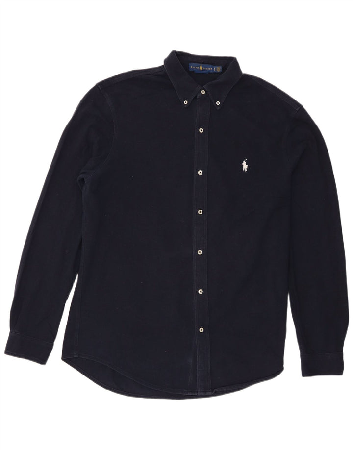 Ralph Lauren Chemise Homme Large Bleu Marine Coton