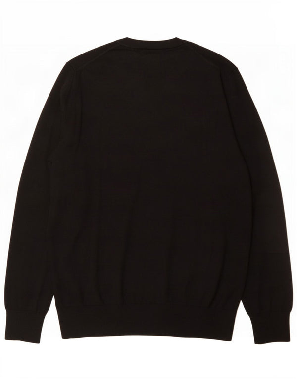 John Lewis Pull à col rond pour homme 2XL en laine mérinos noire