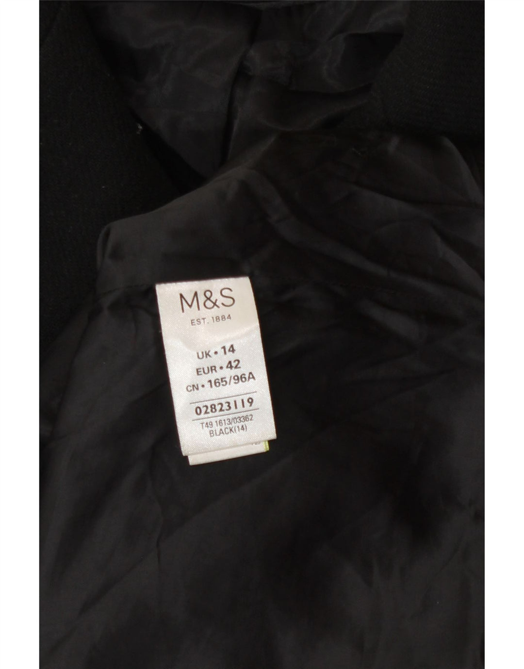 Marks & Spencer Caban femme UK 14 Large Noir Polyester