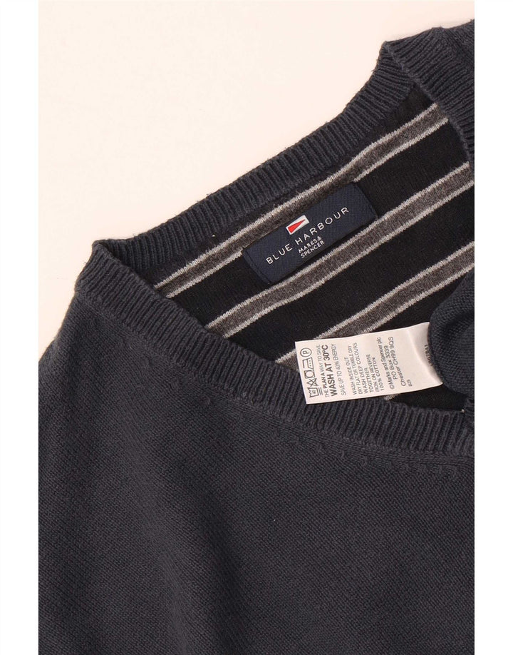 Marks & Spencer Pull à col en V Blue Harbor pour hommes, grand bleu marine