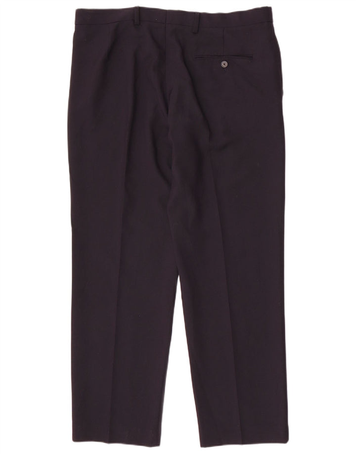 Marks & Spencer Pantalon de costume coupe classique pour homme W36 L29 Bleu marine Polyester