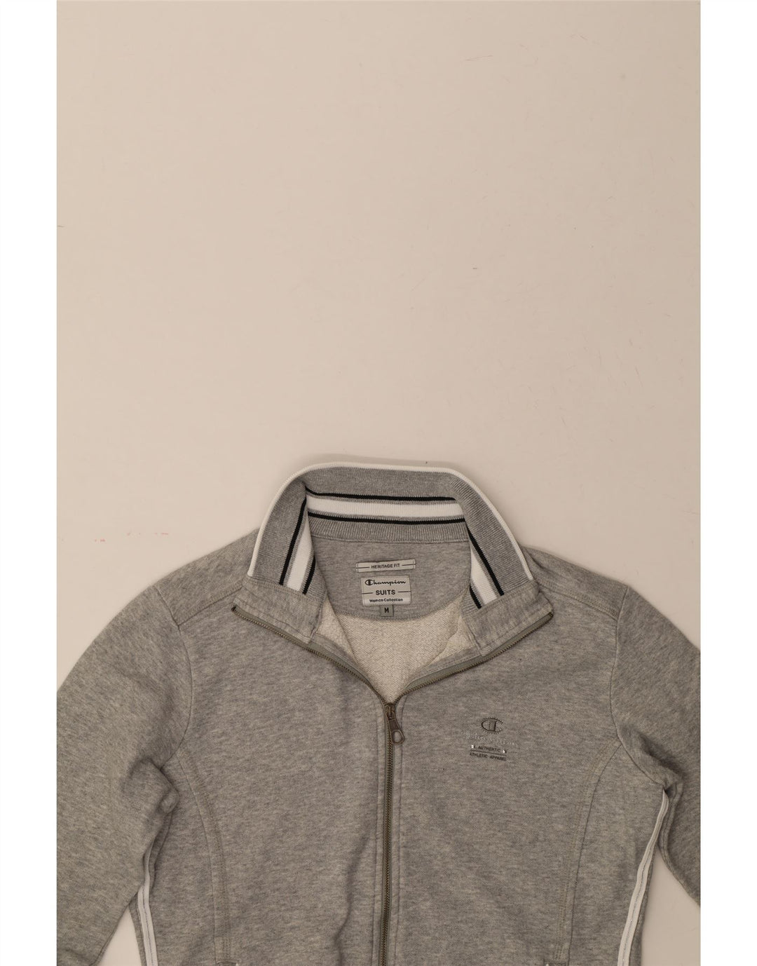 CHAMPION Womens Tracksuit Top Jacket UK 14 Medium Grey Cotton Vintage Champion and Second-Hand Champion from Messina Hembry 