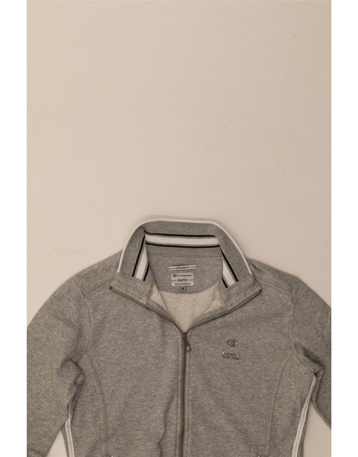 CHAMPION Womens Tracksuit Top Jacket UK 14 Medium Grey Cotton Vintage Champion and Second-Hand Champion from Messina Hembry 