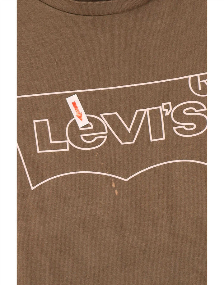 Levi's T-Shirt Graphique Femme UK 14 Kaki Moyen
