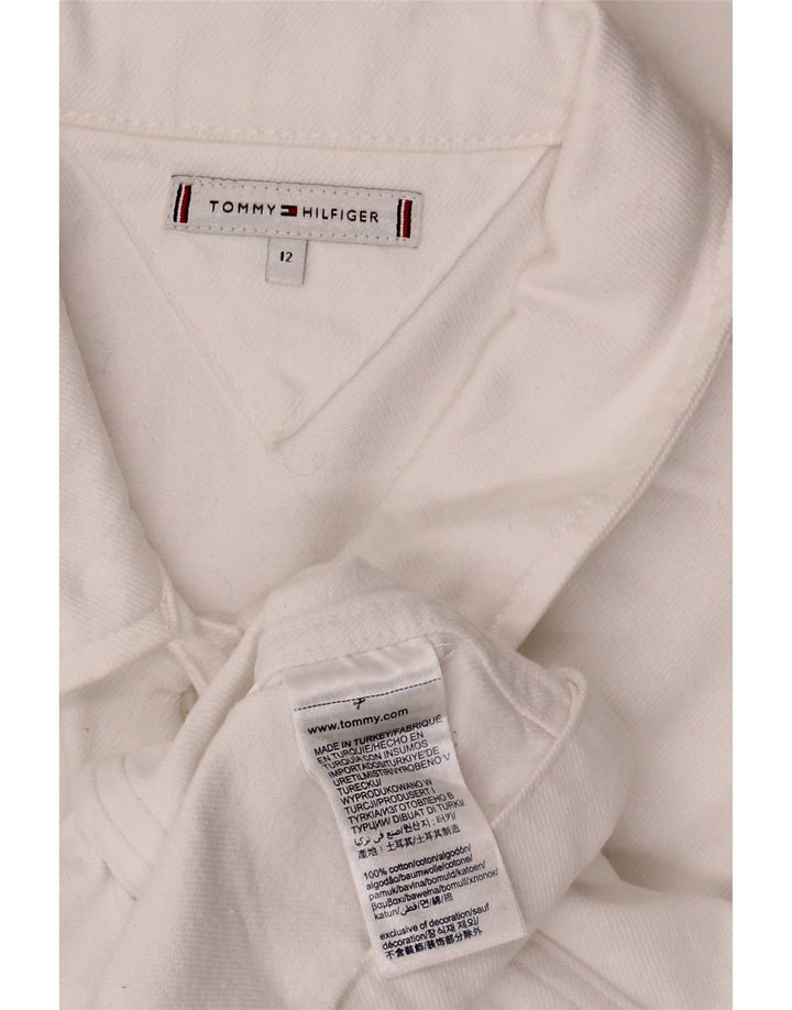Tommy Hilfiger Veste en jean pour femme US 12 Grand coton blanc