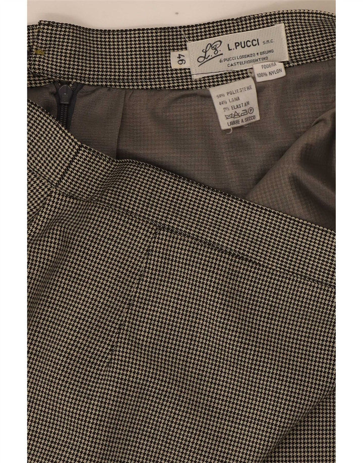 L.Pucci Jupe Crayon Femme IT 46 Large W30 Noir Pied-de-Poule Polyester