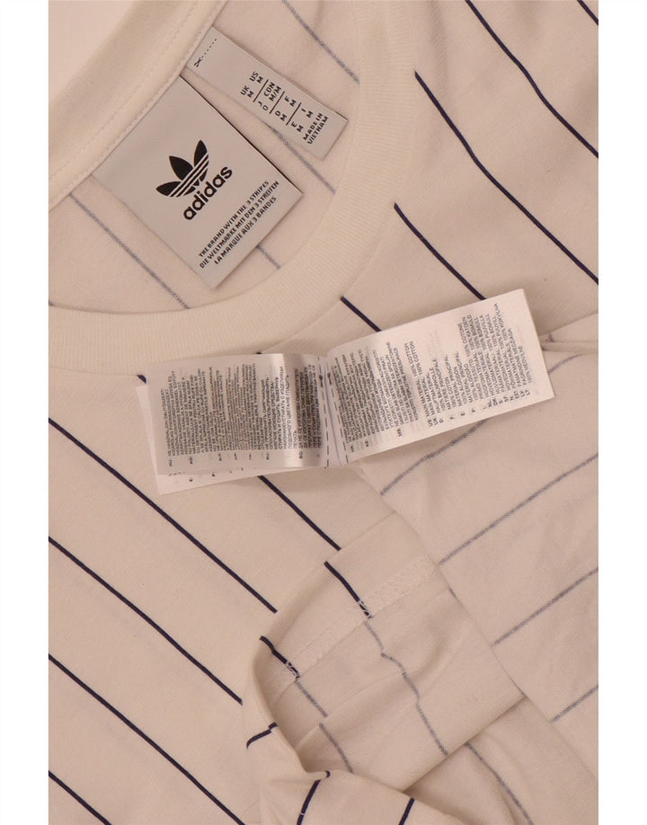 Adidas T-shirt graphique pour homme en coton rayé blanc moyen