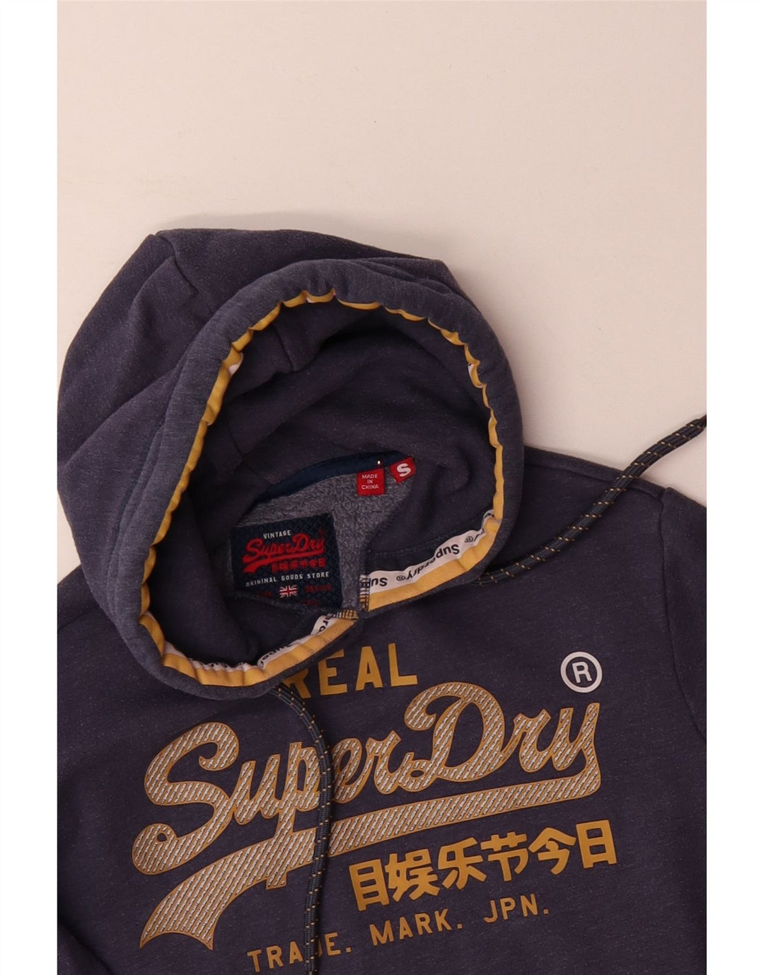 SUPERDRY Pull à capuche graphique pour homme Petit Bleu marine Polyester