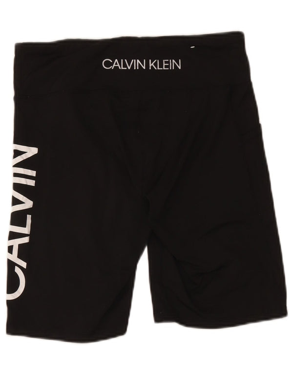 Calvin Klein Short de sport graphique pour femme UK 14 Large Noir Nylon