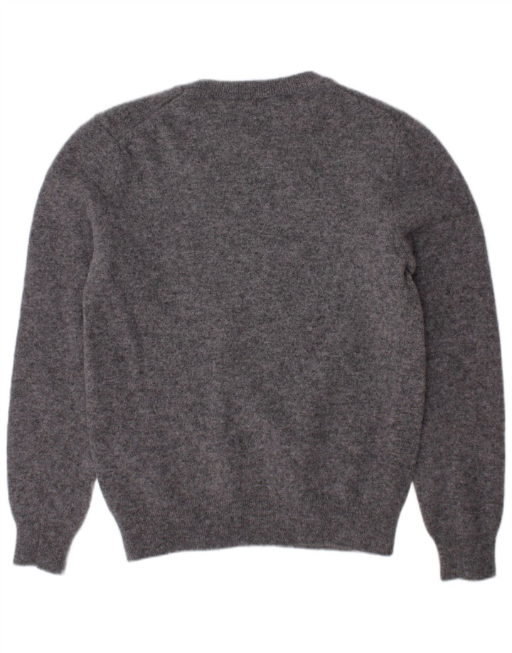 BENETTON Pull ras du cou fille 9-10 ans gris laine mérinos