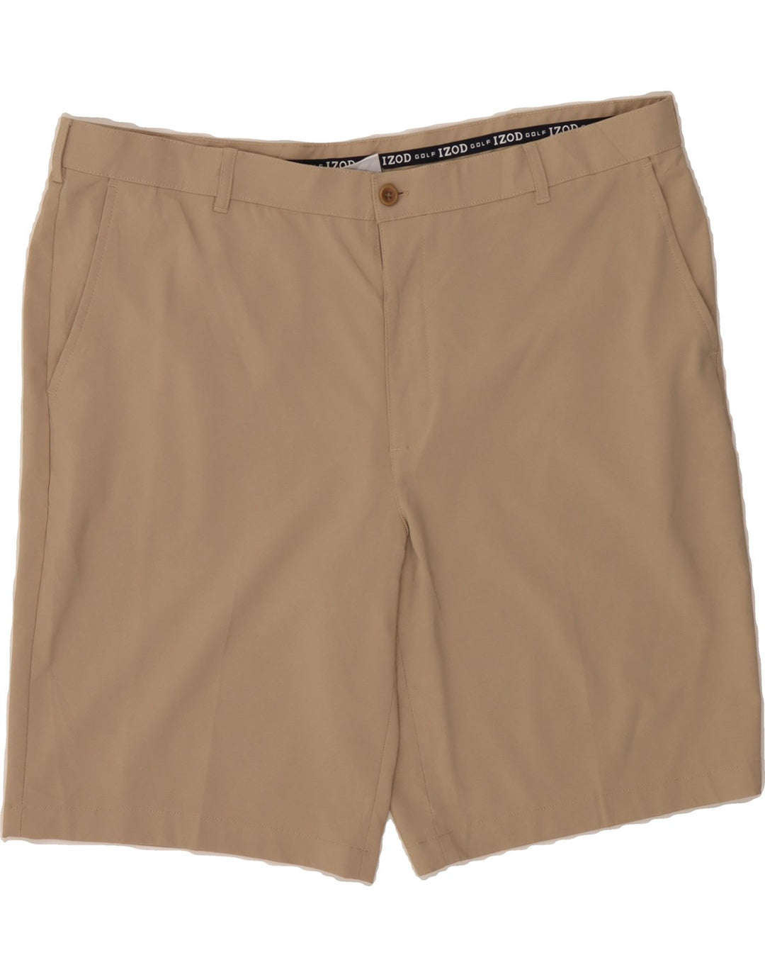 IZOD Mens Straight Fit Chino Shorts W42 2XL Beige Polyester Vintage Izod and Second-Hand Izod from Messina Hembry 