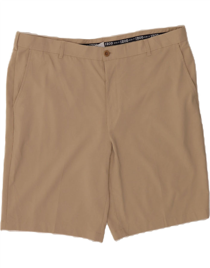 IZOD Mens Straight Fit Chino Shorts W42 2XL Beige Polyester Vintage Izod and Second-Hand Izod from Messina Hembry 