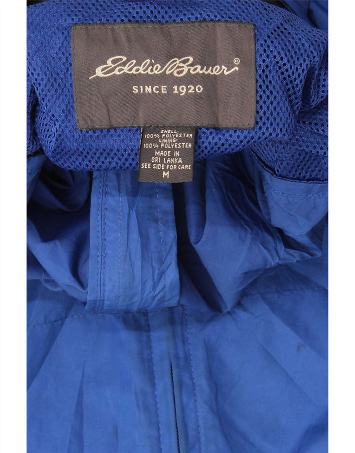 Eddie Bauer Veste de pluie à capuche pour homme UK 38 Bleu moyen Polyester