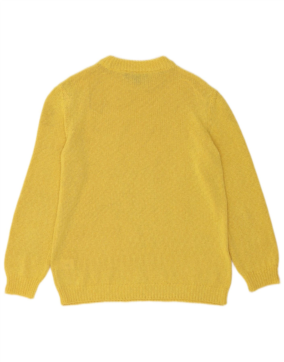 Zara Pull ras du cou pour femme UK 14 Jaune moyen Polyester