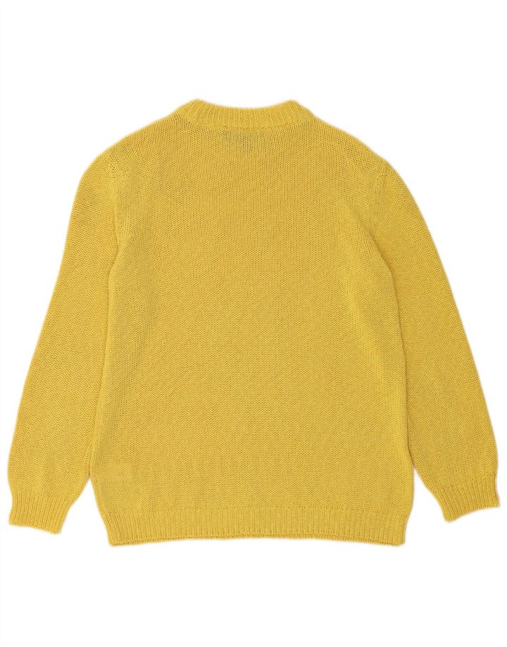 Zara Pull ras du cou pour femme UK 14 Jaune moyen Polyester