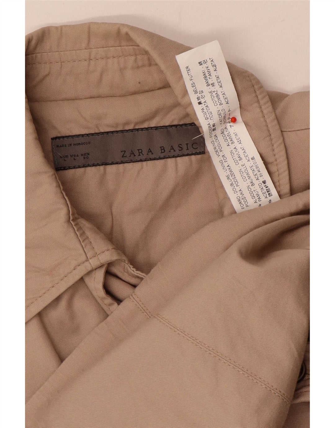Zara Femme Trench Coat UK 16 Grand Coton Beige