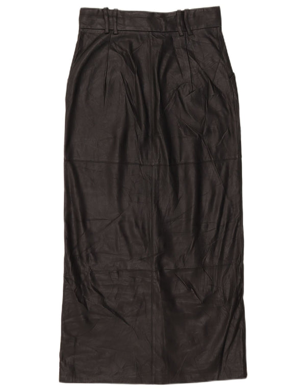 Zara Femme Jupe Taille Haute En Simili Cuir XS W24 Noir Polyester