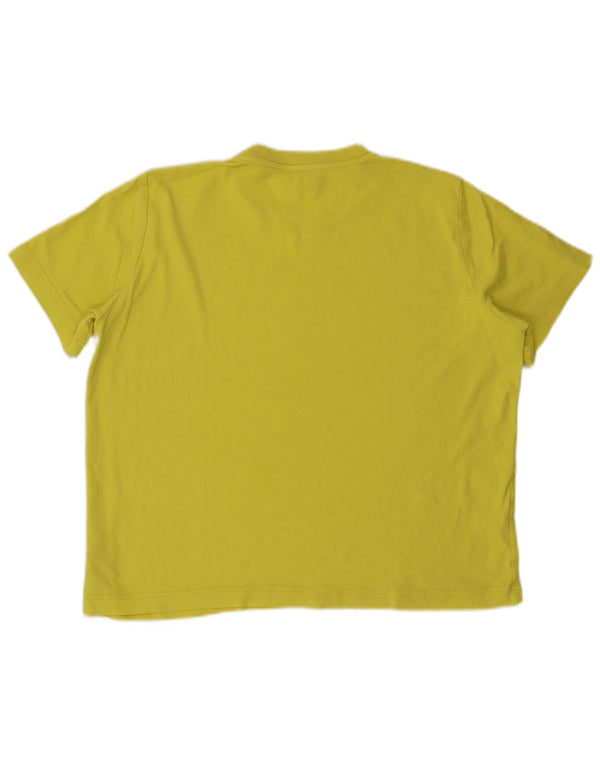 Massimo Dutti T-Shirt Femme Top UK 18 XL Coton Jaune