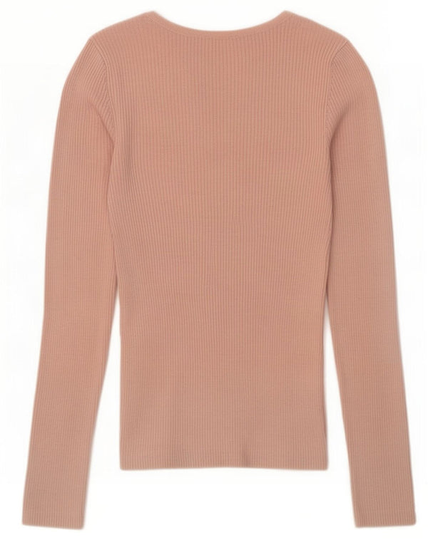 Topshop Femme Top Manches Longues UK 8 Small Rose Viscose