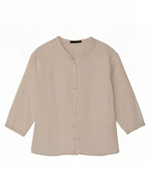Zara Chemisier à manches 3/4 pour femme UK 18 XL Blanc