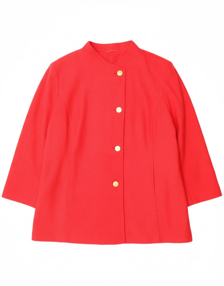 VINTAGE Manteau Femme UK 28 6XL Rouge Polyester