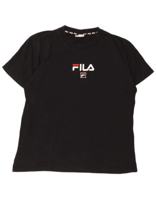 Fila T-shirt graphique pour hommes, grand, noir, coton