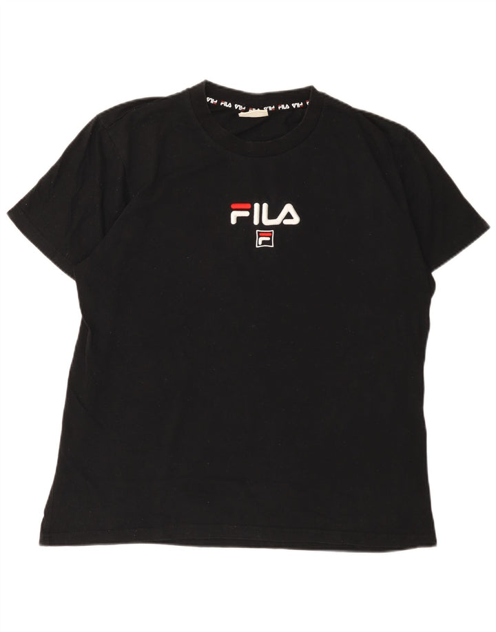 Fila T-shirt graphique pour hommes, grand, noir, coton
