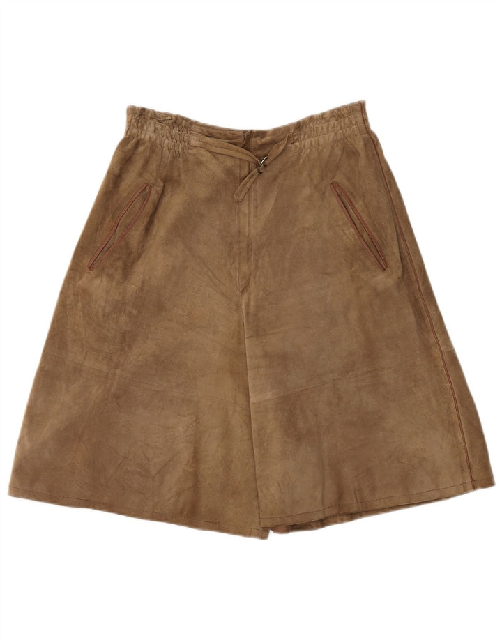 vintage Femmes Daim Cullotes Shorts W28 Beige Moyen