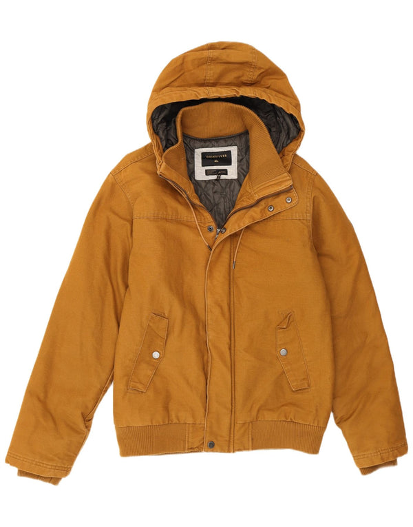 Quiksilver Veste bomber à capuche pour homme UK 36 Petit coton beige