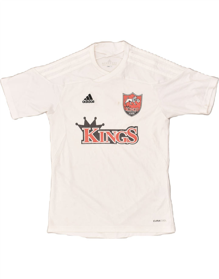 ADIDAS Boys Graphic T-Shirt Top 11-12 Years White Polyester | Vintage Adidas | Thrift | Second-Hand Adidas | Used Clothing | Messina Hembry 