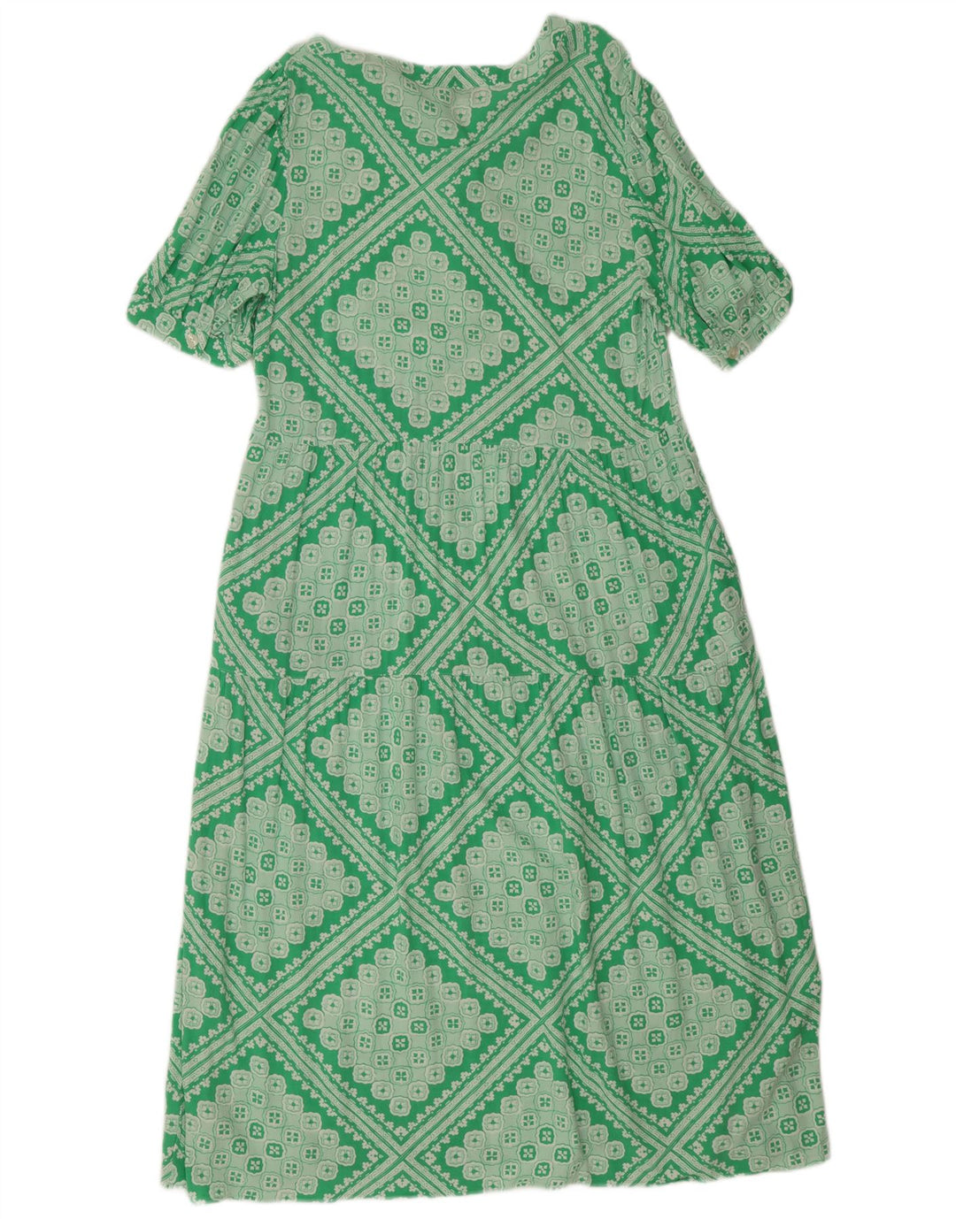 Marks & Spencer Robe trapèze régulière pour femme UK 12 Vert moyen géométrique