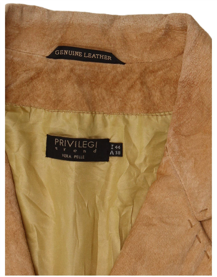 Privilegi Veste blazer en daim à 3 boutons pour femme IT 44 Cuir marron moyen