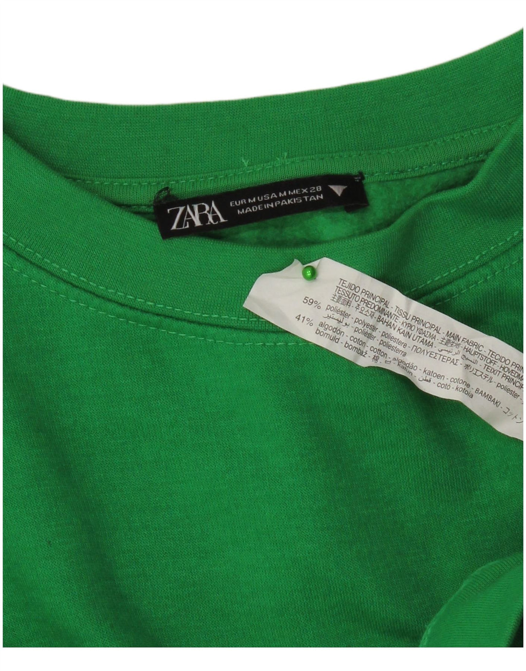 Zara Sweat-shirt pour femme UK 44 en polyester vert moyen