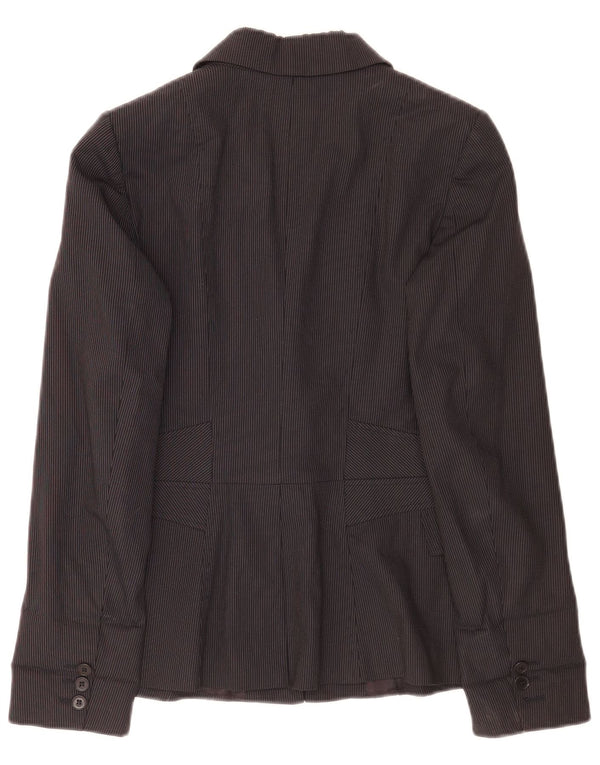 Reiss Veste blazer 1 bouton pour femme UK 8 Petite viscose noire à fines rayures