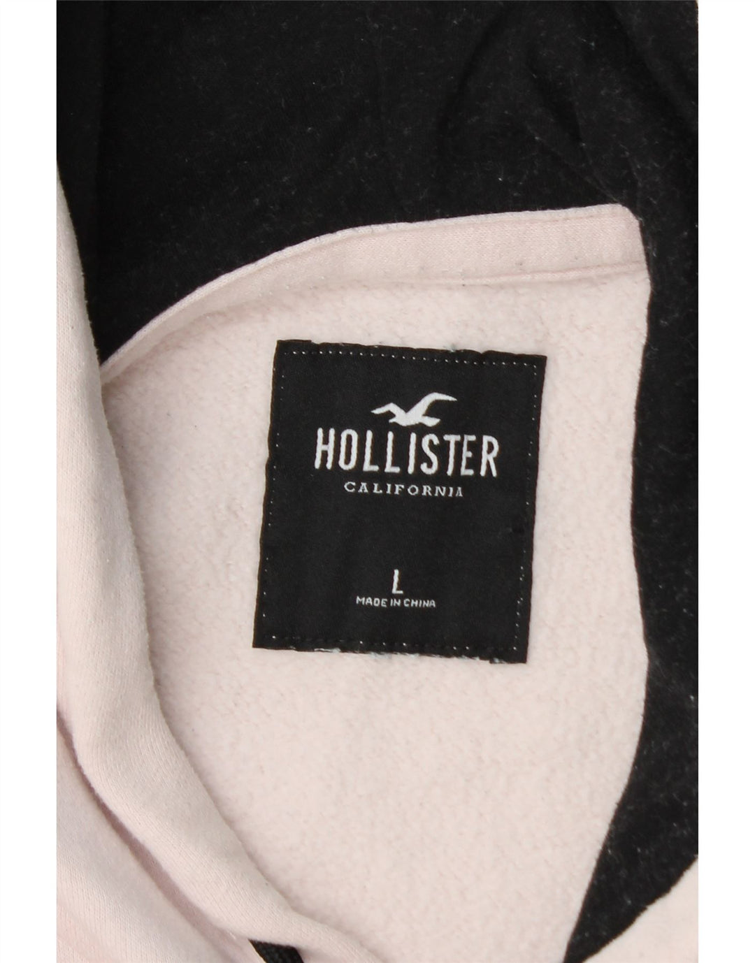 HOLLISTER Pull à capuche graphique pour hommes, grand, en coton color block blanc