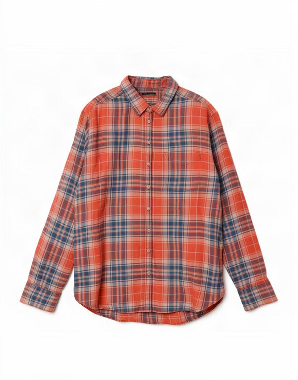 Fat Face Chemise en flanelle pour femme UK 12 Coton à carreaux rouge moyen