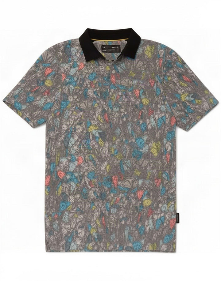Under Armour Polo de rugby à motif abstrait pour homme Petit gris Polyester