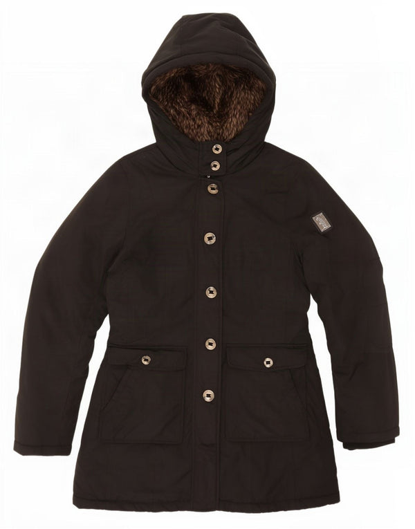 Refrigue Veste Sherpa Parka à capuche pour femme UK 10 Small Noir Polyester