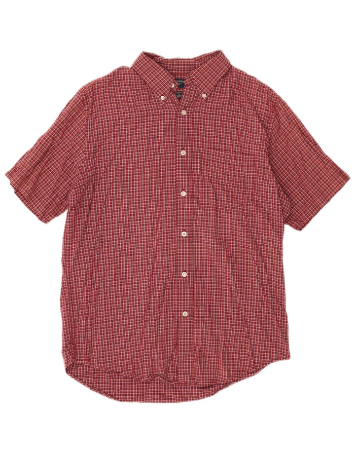 Dockers Chemise à Manches Courtes Homme Rouge Moyen à Carreaux Coton