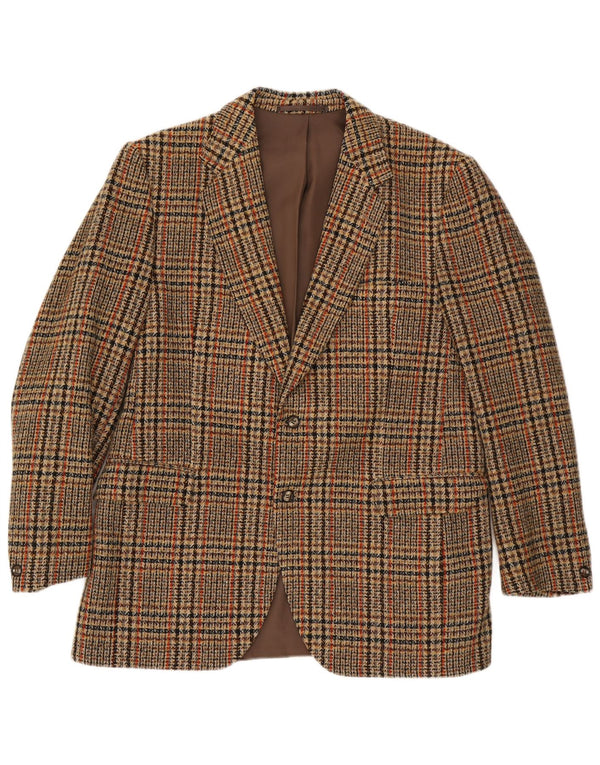 Avant Veste Blazer 2 Boutons Homme IT 54 2XL Laine à Carreaux Marron