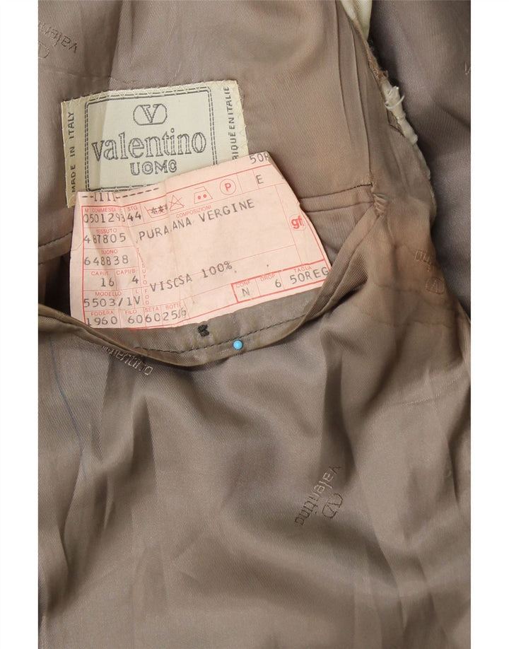 VALENTINO Veste Blazer 2 Boutons Homme IT 50 Grand Carreau Bleu Laine Vierge