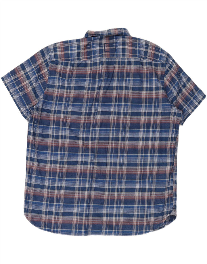 CAMEL ACTIVE Chemise à manches courtes coupe régulière pour hommes 2XL à carreaux bleus