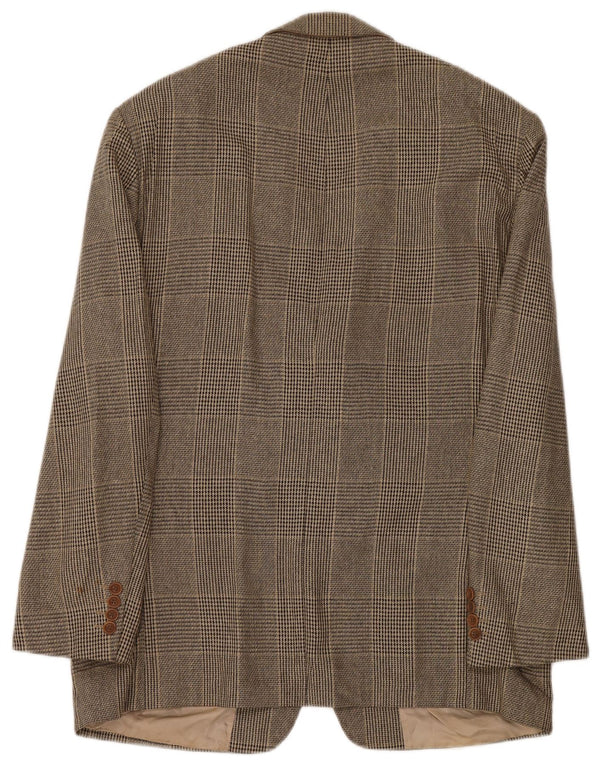 Hugo Boss Veste blazer à 3 boutons pour homme EU 52 XL en soie pied-de-poule marron