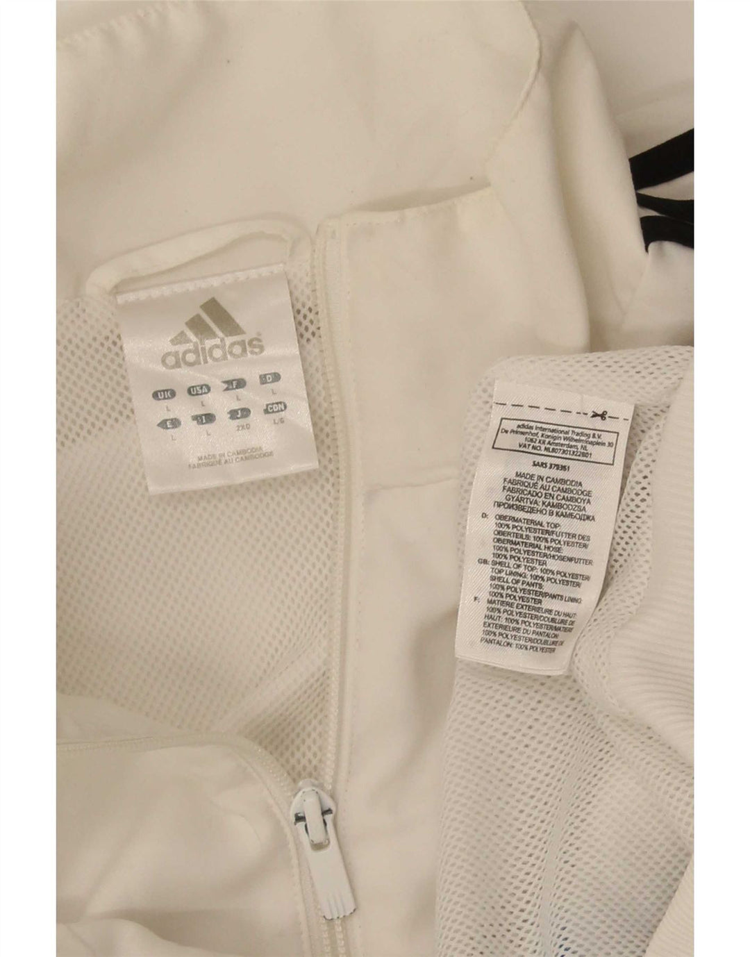 Adidas Veste de survêtement pour homme Large Blanc Colorblock Polyester