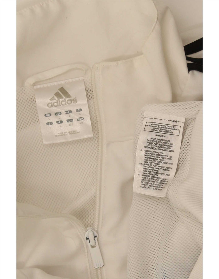 Adidas Veste de survêtement pour homme Large Blanc Colorblock Polyester